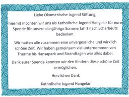 Danksagung Katholische Jugend